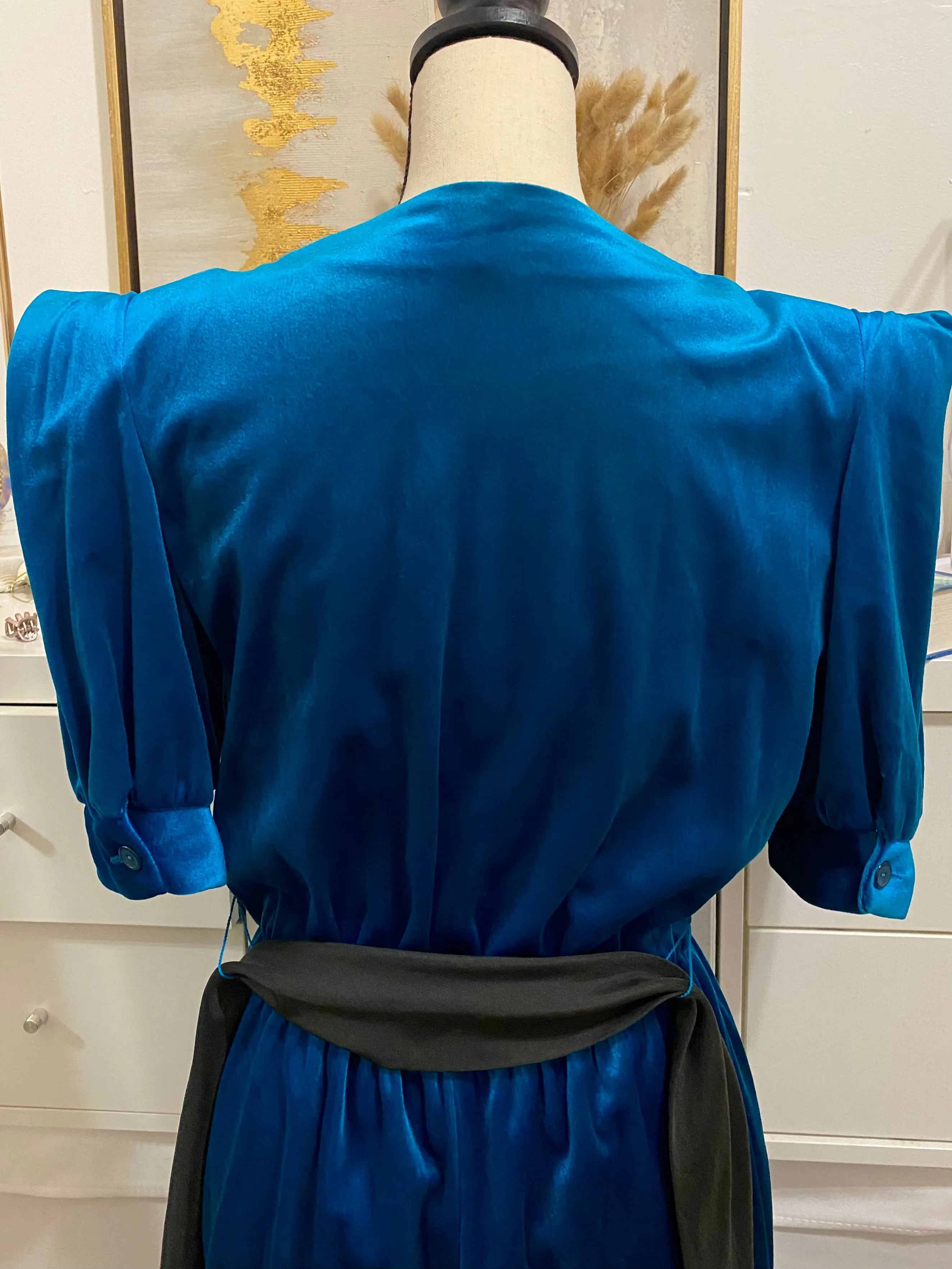 80’s Velvet Teal Jumpsuit (M)