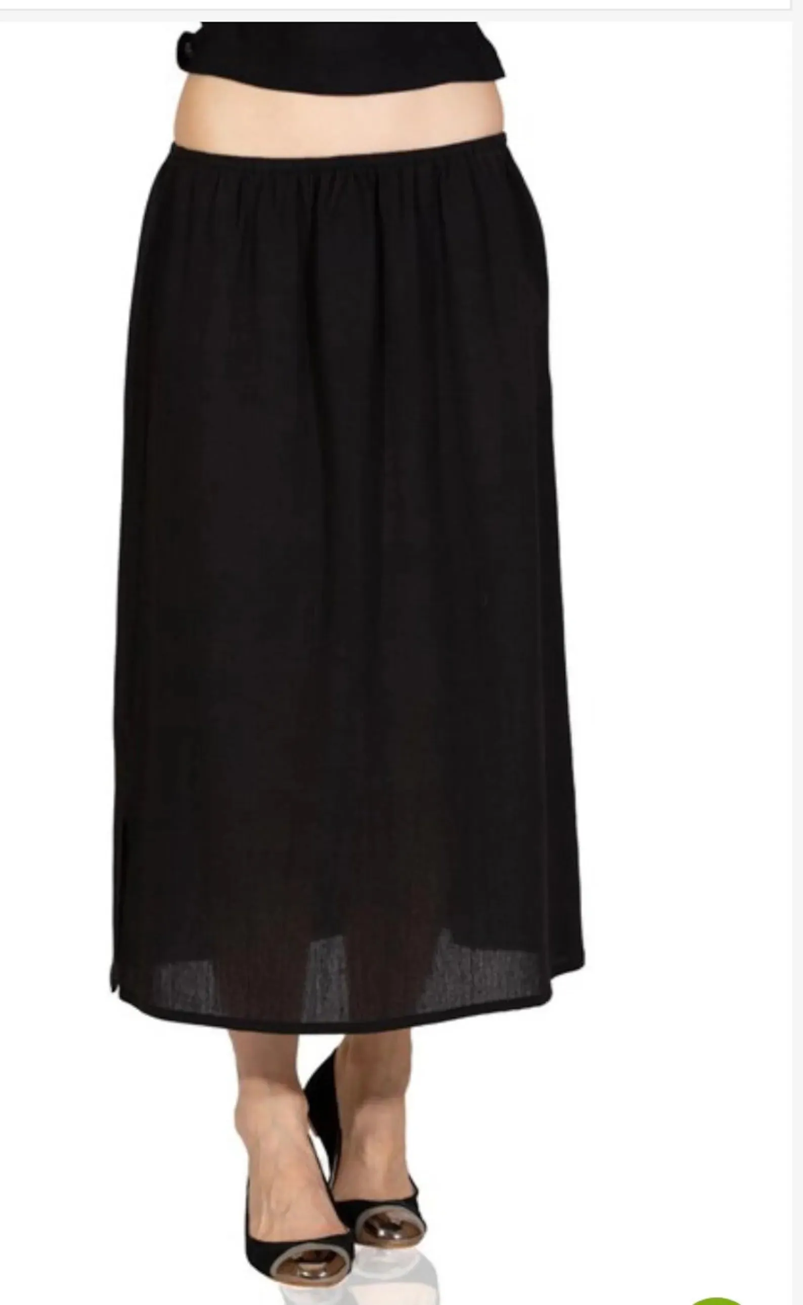 Cotton Maxi Slip (Black)