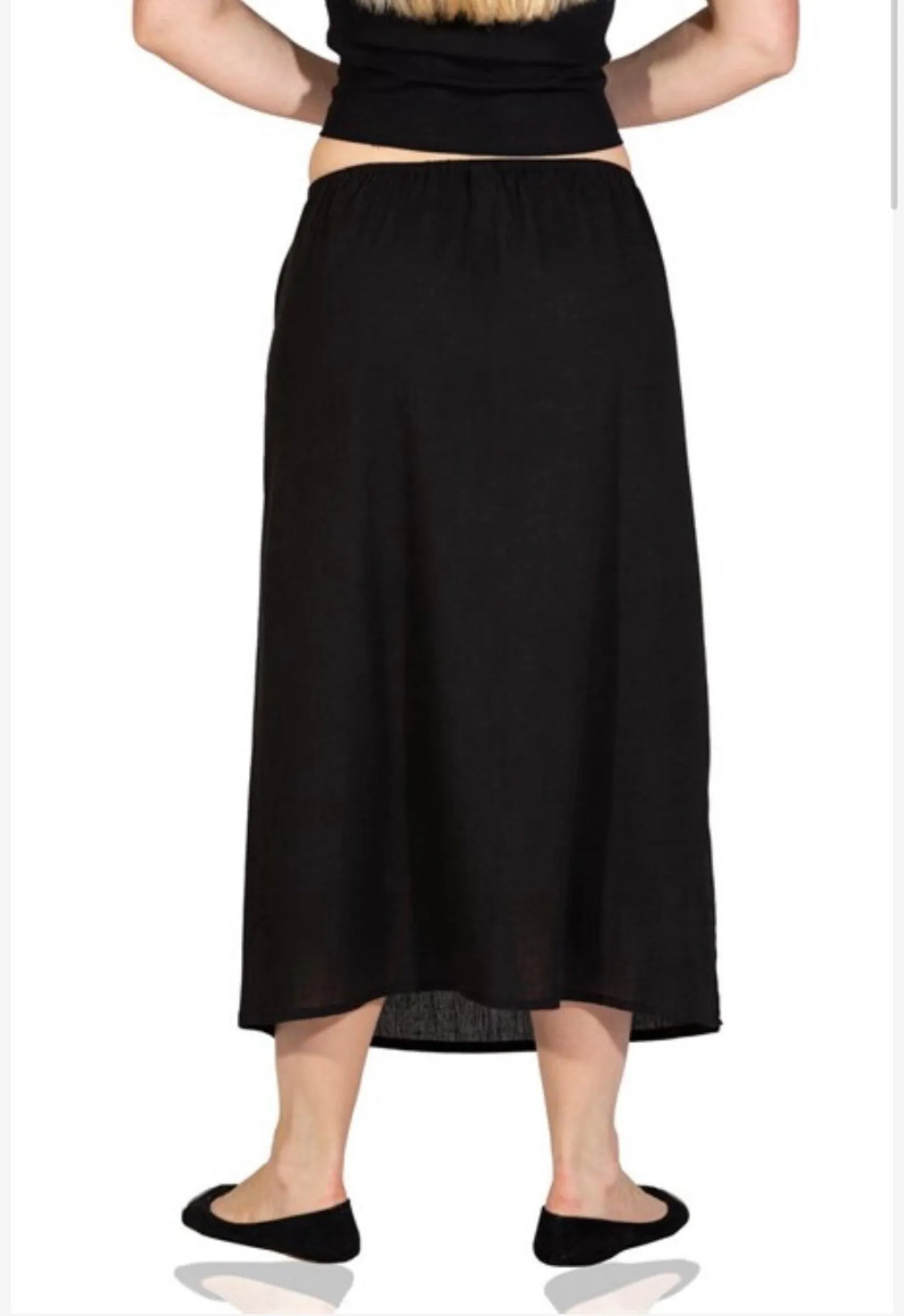 Cotton Maxi Slip (Black)