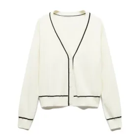 Custom Women's Sweater with Contrast Trim - OEM/ODM Knit Sweater Manufacturer