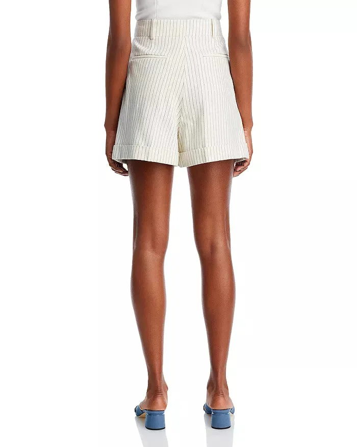Frame - Pleated Wide Cuff Short in Cream Multi