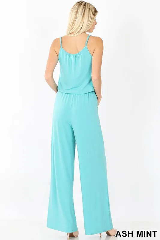 OE: SPAGHETTI STRAP JUMPSUIT WITH POCKET