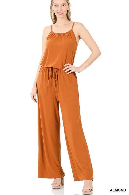 OE: SPAGHETTI STRAP JUMPSUIT WITH POCKET