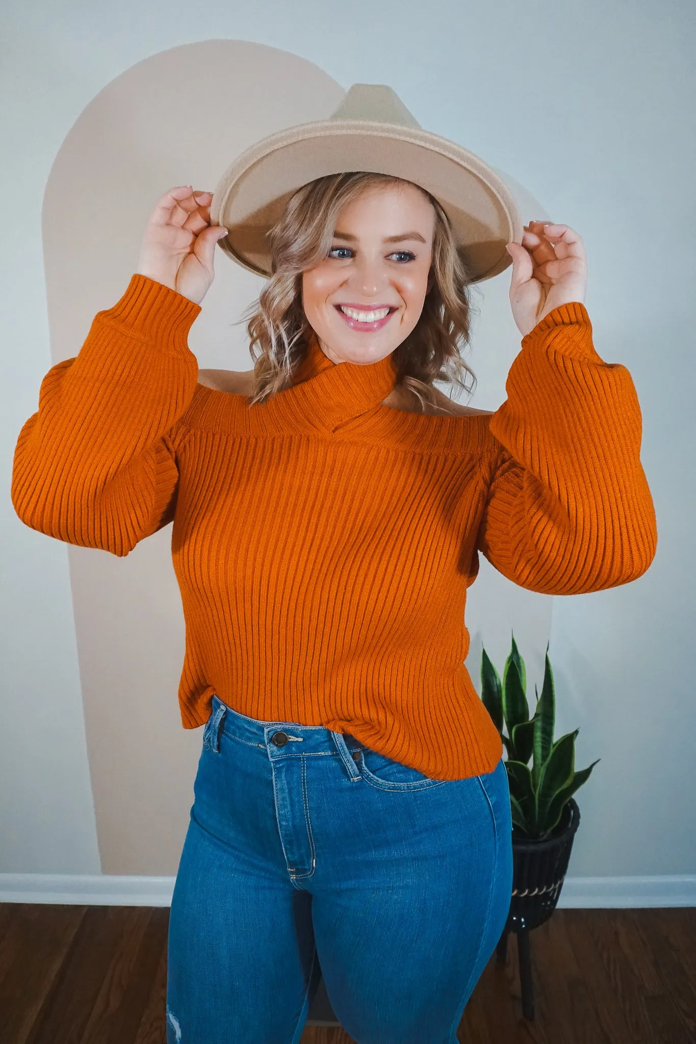 Off-The-Shoulder Cropped Sweater