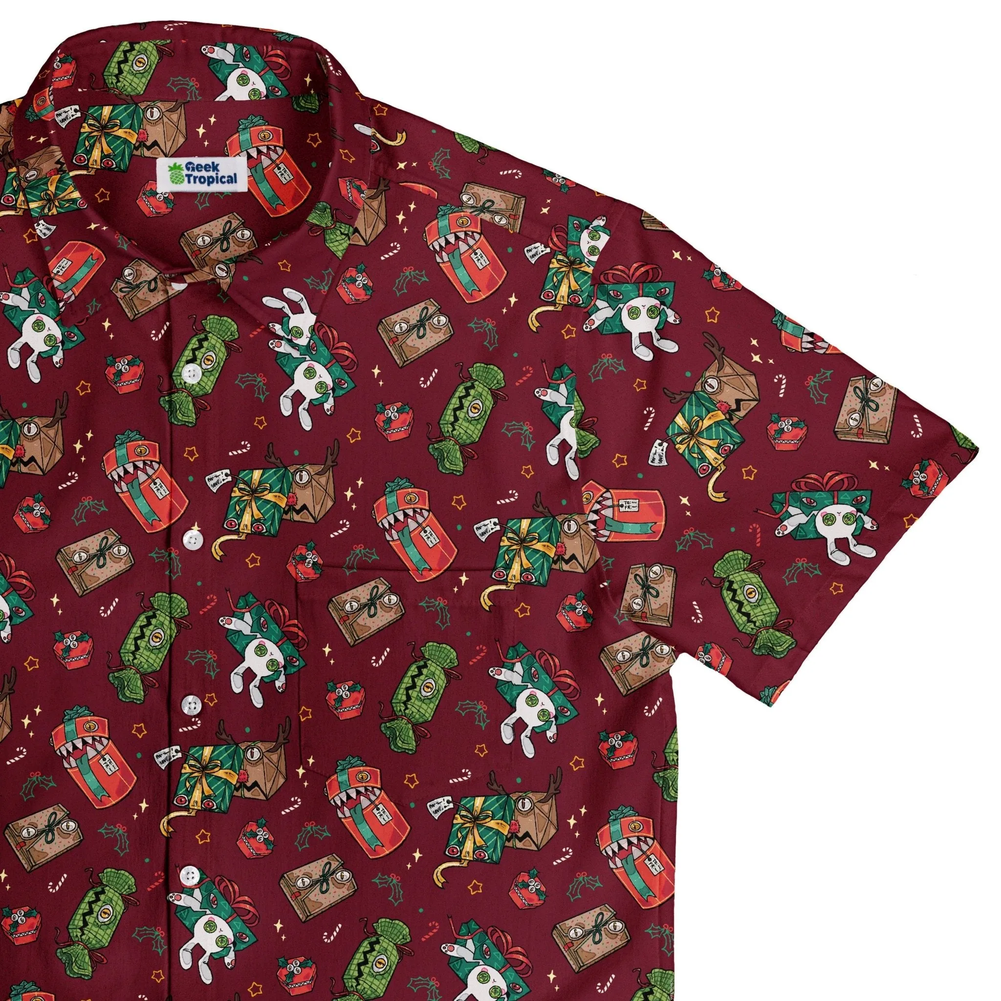 Present Mimics Red Button Up Shirt