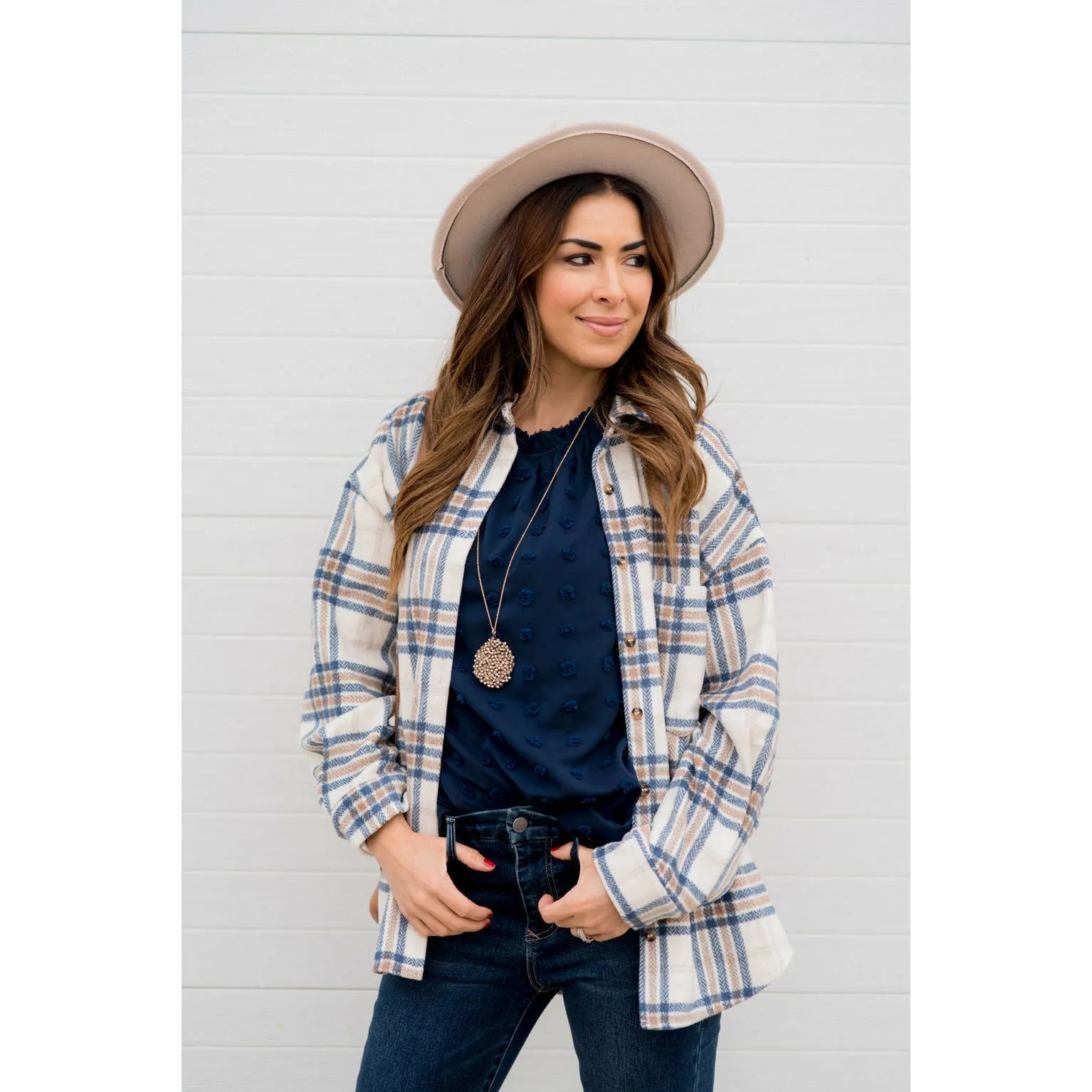 Swiss Dot Cinched Neck Blouse