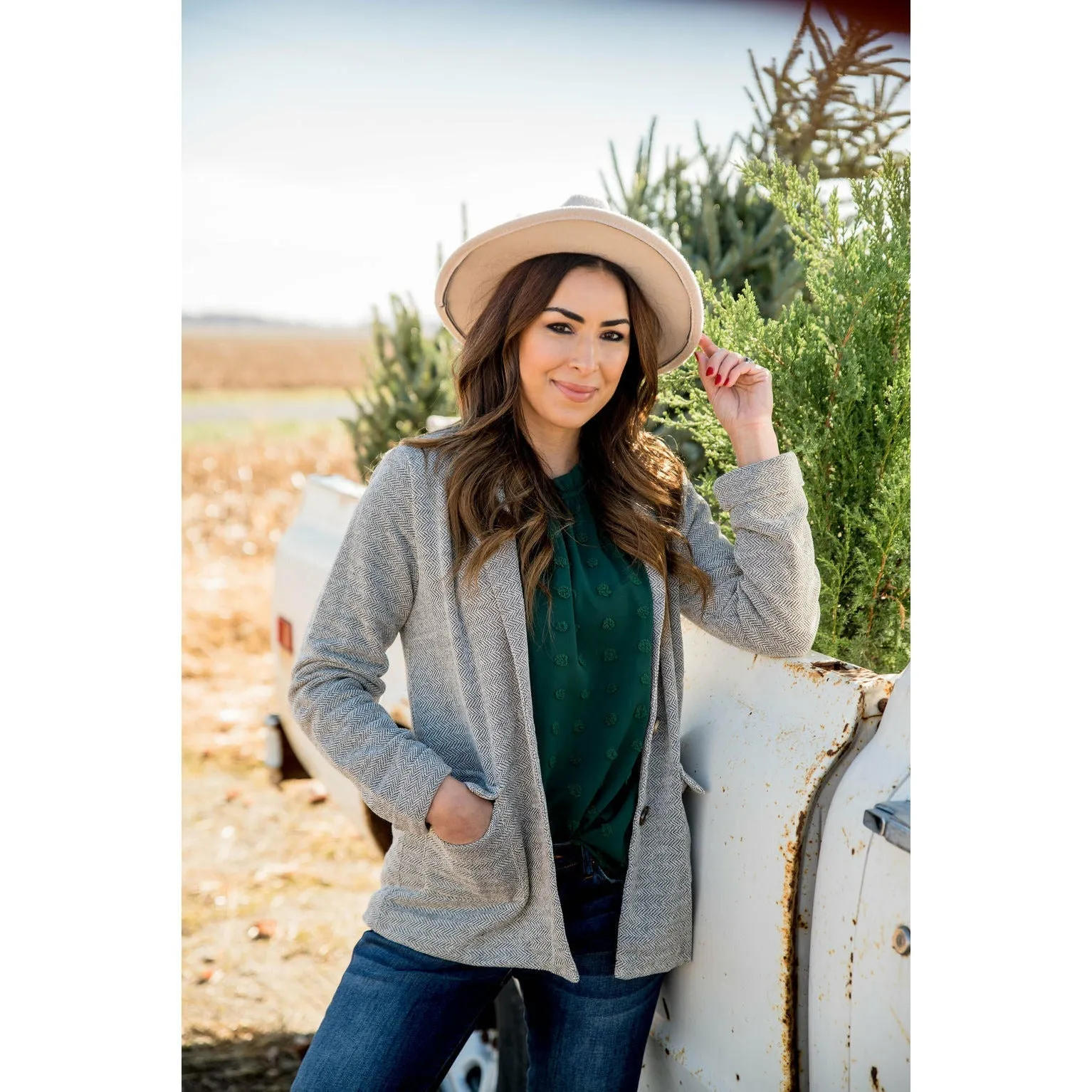 Swiss Dot Cinched Neck Blouse